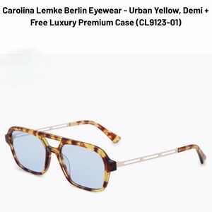 Demi Tortoise Square Sunglasses with Light Blue Lenses